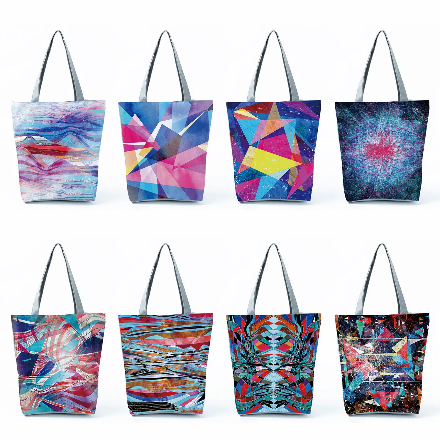 Customize Fashion Bright Colors Print Handbag Colorful Foldable Geometry Print Shoulder Tote High Capacity Reusable Shopping Bag
Customize Fashion Bright Colors Print Handbag Colorful Foldable Geometry Print Shoulder Tote High Capacity Reusable Shopping Bag