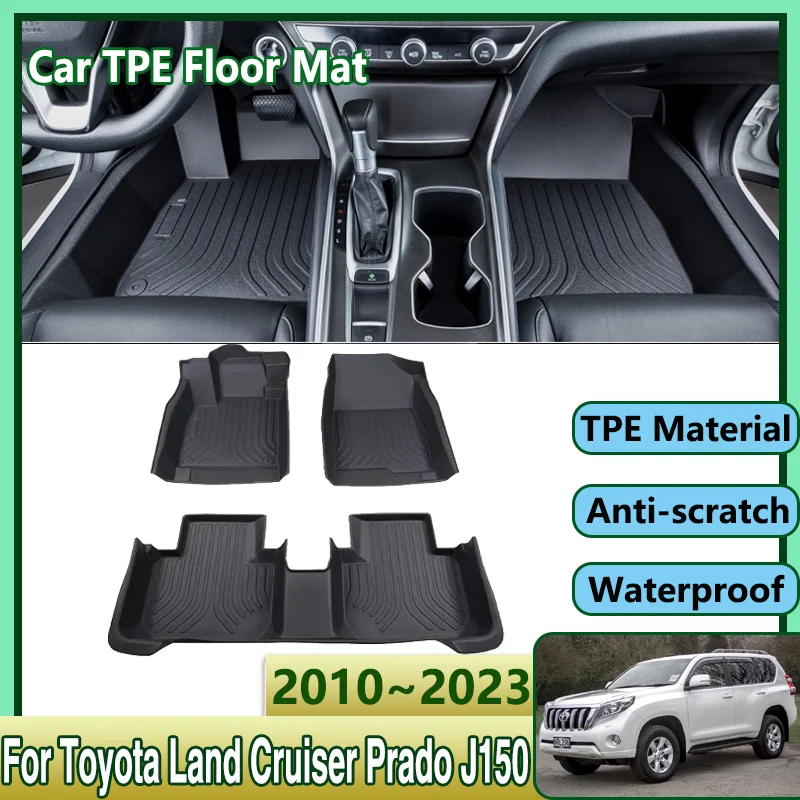 

Автомобильные коврики из ТПЭ для Toyota Land Cruiser Prado 150 J150 2010 ~ 2023, грязеотталкивающий коврик для ног, Полный Комплект ковриков, аксессуары