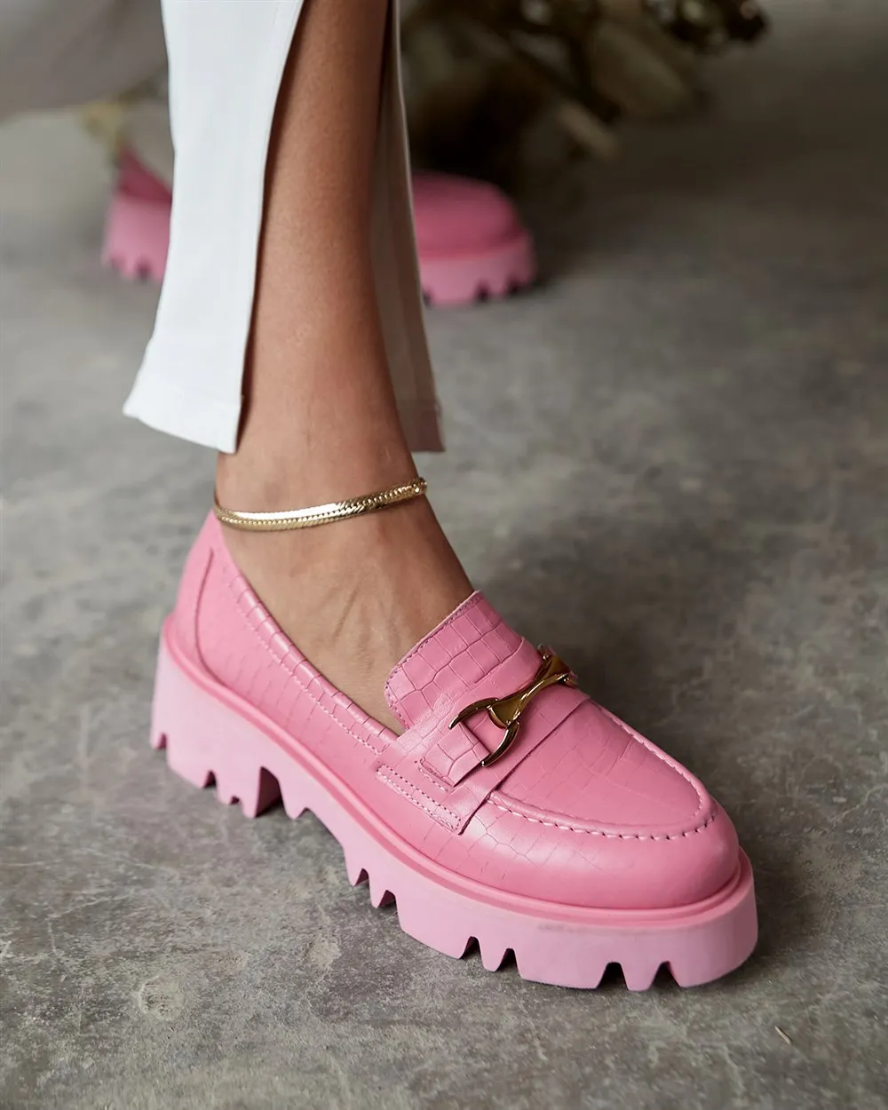 2022 Spring Chunky Loafers Women Genuine Leather Croco Powder Pink Platform Shoes Round Toe Slip on Flats Office Footwear 36-41
2022 Spring Chunky Loafers Women Genuine Leather Croco Powder Pink Platform Shoes Round Toe Slip on Flats Office Footwear 36-41