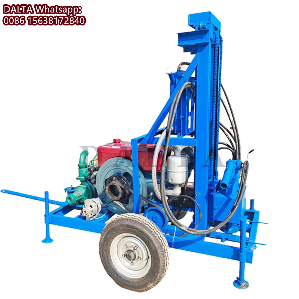 

Hydraulic Diesel Well Drilling Machine Portable 120m Deep Water Drill Rig Rotary Agriculture Digging Holes With Electric Start