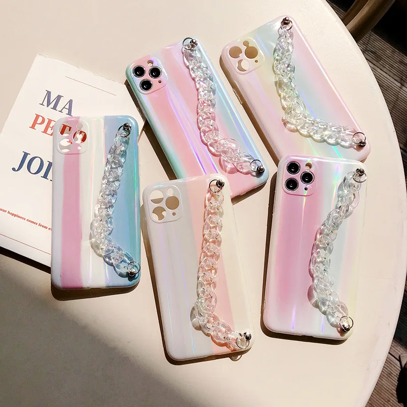 Laser Bracelet Chain Clear Phone Case For iphone 12 Pro Max 11 ProMax 7 8 Plus X XR XS SE Soft TPU Shell Cover For Huawwei Capa
Laser Bracelet Chain Clear Phone Case For iphone 12 Pro Max 11 ProMax 7 8 Plus X XR XS SE Soft TPU Shell Cover For Huawwei Capa