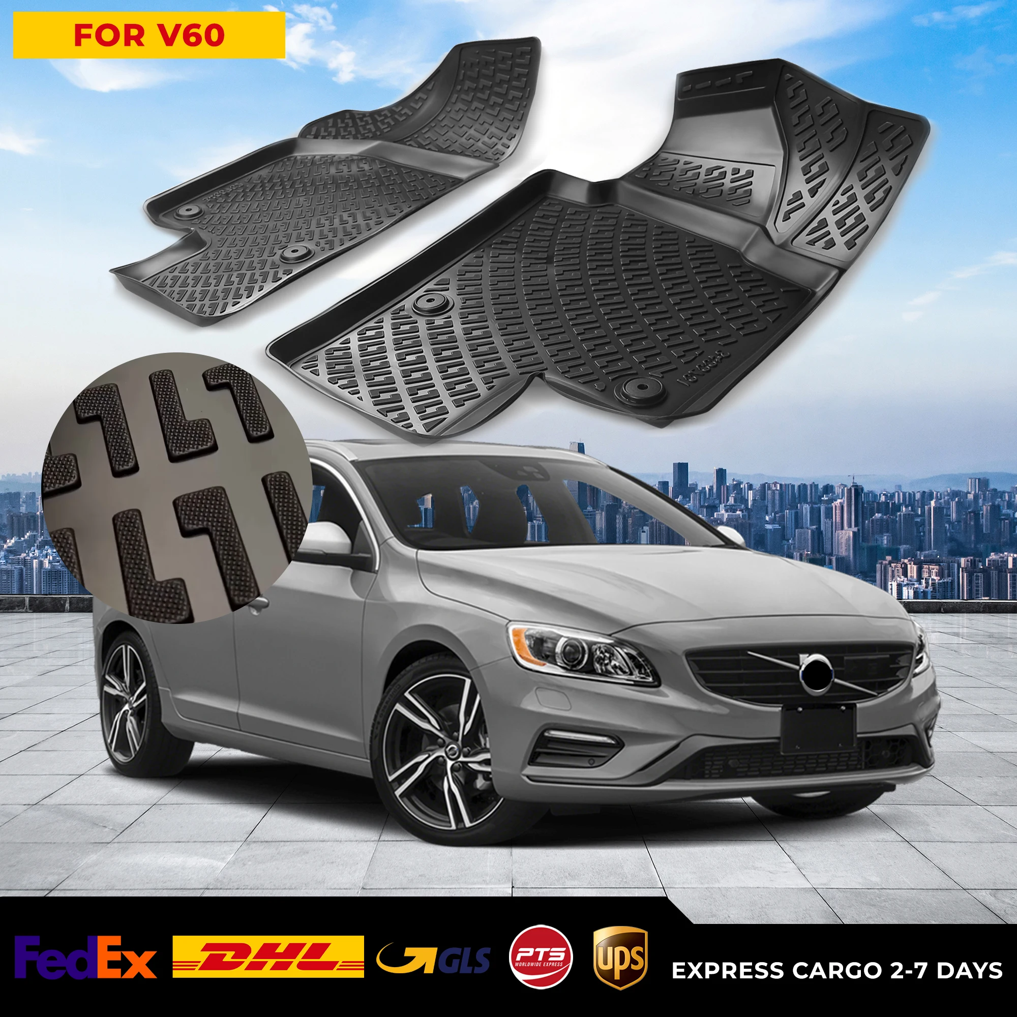 Автомобильный 3D напольный коврик для Volvo V60, водонепроницаемый специальный коврик для ног, аксессуары, коврики, Нескользящие
Автомобильный 3D напольный коврик для Volvo V60, водонепроницаемый специальный коврик для ног, аксессуары, коврики, Нескользящие