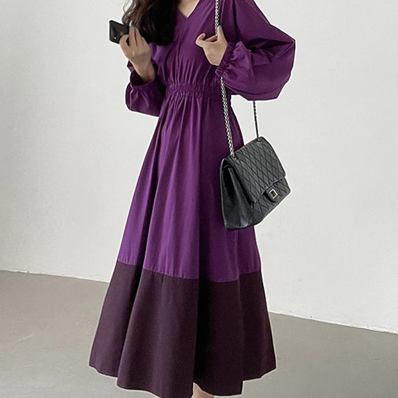 Clothland Women Vintage Purple Midi Dress V Neck Long Sleeve A Line Elastic Waist Autumn Retro Casual Dresses Vestido QB403
Clothland Women Vintage Purple Midi Dress V Neck Long Sleeve A Line Elastic Waist Autumn Retro Casual Dresses Vestido QB403
