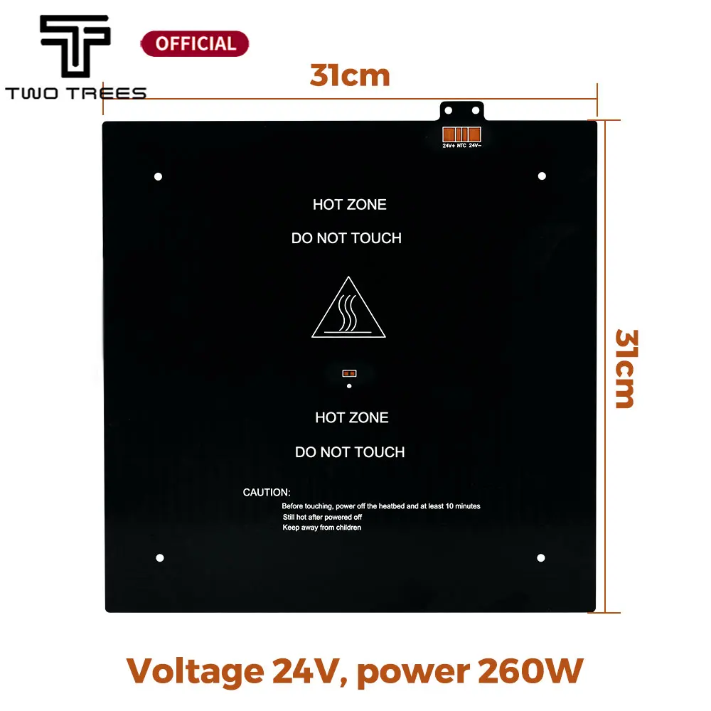 310*310*3.0mm Hotbed With Fixing Holes 3D Printer Parts Black MK3 Hotbed Latest Aluminum Heated Bed for Hot-bed Support 24V 260W
310*310*3.0mm Hotbed With Fixing Holes 3D Printer Parts Black MK3 Hotbed Latest Aluminum Heated Bed for Hot-bed Support 24V 260W