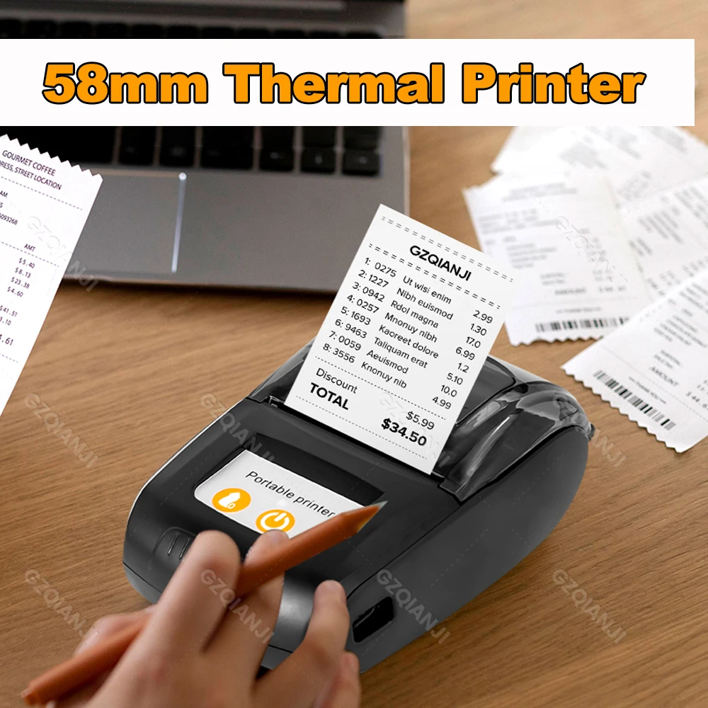 GOOJPRT 58mm Handheld Thermal Printer Bluetooth Wireless Receipt Pos Printers for Mobile Phone Windows Android iOS Retail Stores
GOOJPRT 58mm Handheld Thermal Printer Bluetooth Wireless Receipt Pos Printers for Mobile Phone Windows Android iOS Retail Stores
