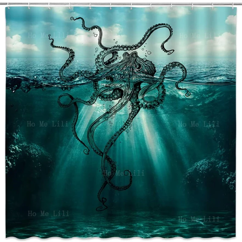 Teal Octopus Vintage Map Chic Shower Curtain Ocean Monster Kraken Tentacle Unique Seawater Sea Life Polyester Fabric Bath Decor
Teal Octopus Vintage Map Chic Shower Curtain Ocean Monster Kraken Tentacle Unique Seawater Sea Life Polyester Fabric Bath Decor