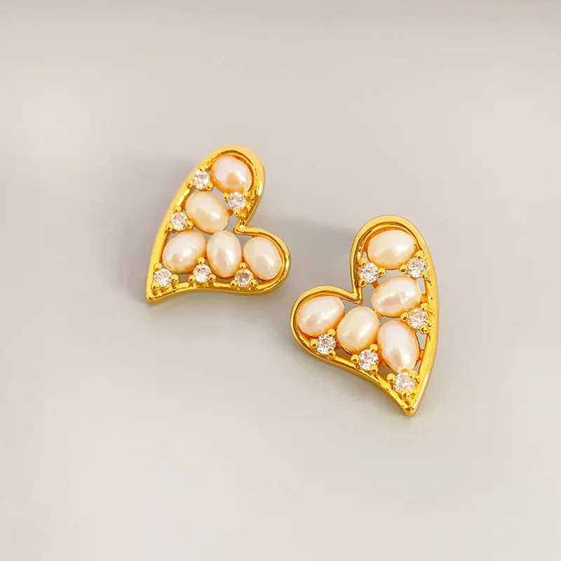Natural Pearl Heart-shaped Earring for Women Freshwater Pearl Studs Earring 925 Silver Needle Ear Studs Wedding Party Jewelry
Natural Pearl Heart-shaped Earring for Women Freshwater Pearl Studs Earring 925 Silver Needle Ear Studs Wedding Party Jewelry