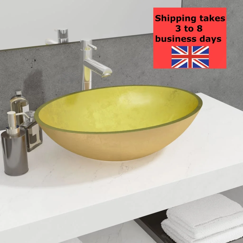 Basin Glass 50x37x14 cm Gold countertop bathroom sinks modern bathroom furniture bathroom accessory
Basin Glass 50x37x14 cm Gold countertop bathroom sinks modern bathroom furniture bathroom accessory