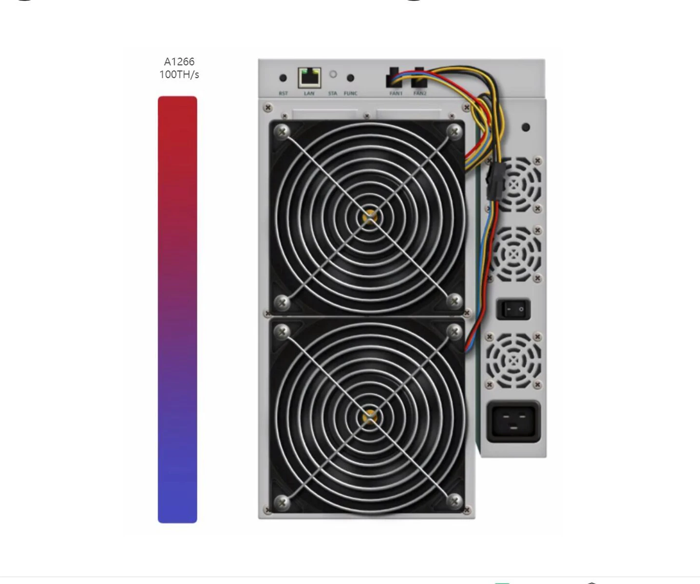 The new model’s mining power and efficiency Avalon 1266 100 terahash per second (TH/s) mining hashrate capacity
The new model’s mining power and efficiency Avalon 1266 100 terahash per second (TH/s) mining hashrate capacity