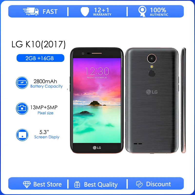 

LG K10 (2017) Refurbished-Original Unlocked M250 5.3 Inches 2GB RAM 16GB ROM 13MP Camera LTE Cellphone