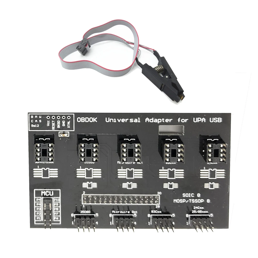 

UPA USB Universal Eeprom Adapter UPA USB V1.3 ECU Programmer For I2C/SPI Microwire Eeprom Programming with 8 Soic Clip Cable
