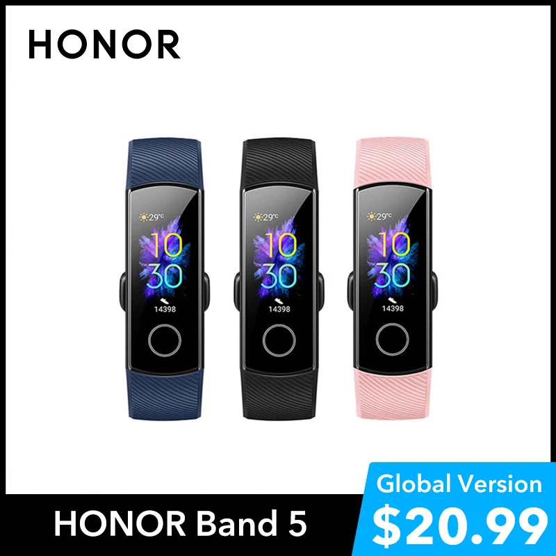 HONOR Band 5 Heart Rate Blood Oxygen Monitor Swimming 50AM Waterproof Fitness Band 0.97 inch AMOLED Screen Smart Watch Wristband
HONOR Band 5 Heart Rate Blood Oxygen Monitor Swimming 50AM Waterproof Fitness Band 0.97 inch AMOLED Screen Smart Watch Wristband