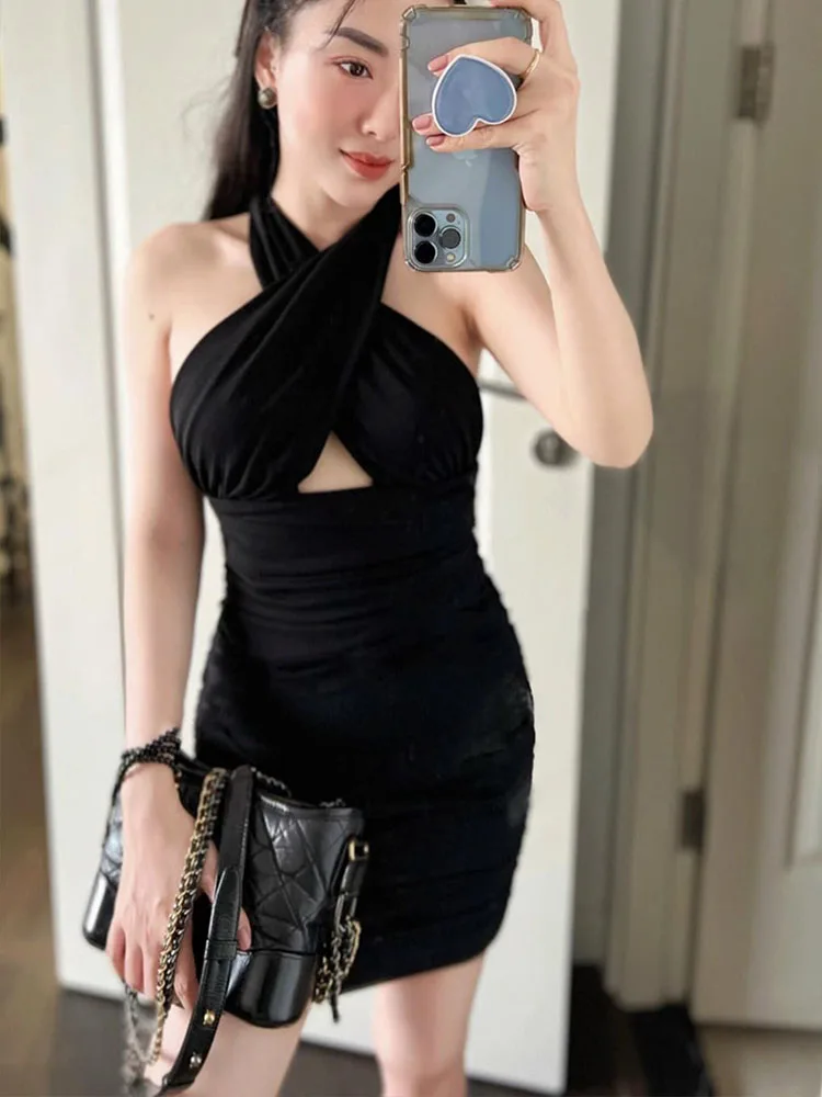 Zach AiIsa summer new women's clothing design sexy temperament slim fit halter neck hollow backless hip lift black mini dress
Zach AiIsa summer new women's clothing design sexy temperament slim fit halter neck hollow backless hip lift black mini dress