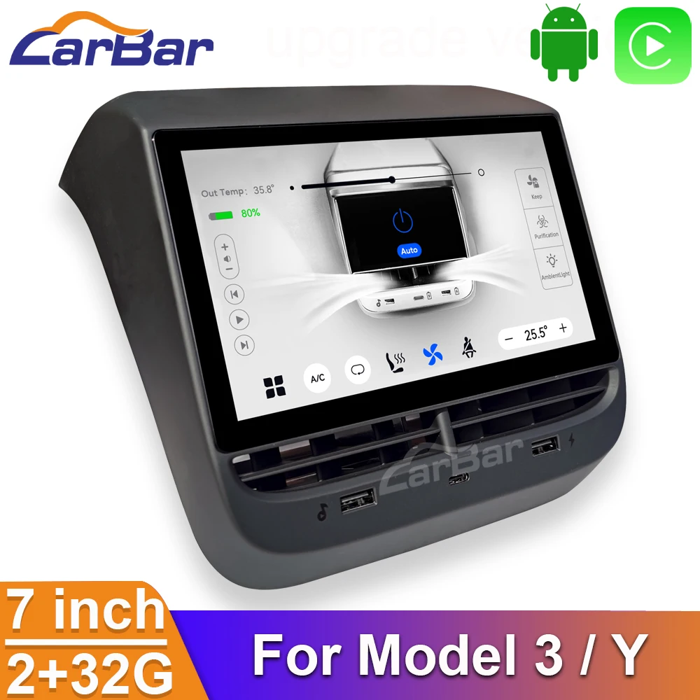 Carbar 7“ Android Car Multimedia System Rear AC Screen Display For Tesla Model 3 Y Air Conditioner Control Seat Carplay USB
Carbar 7“ Android Car Multimedia System Rear AC Screen Display For Tesla Model 3 Y Air Conditioner Control Seat Carplay USB