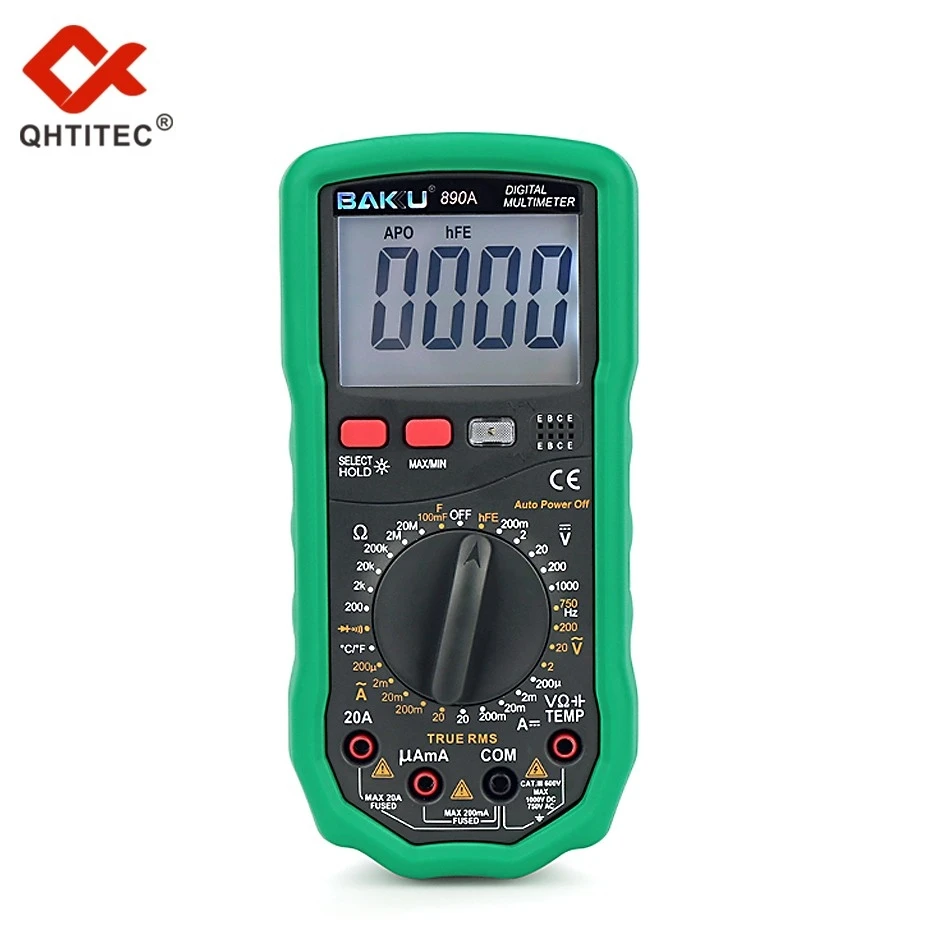 Цифровой мультиметр QHTITEC, тестеры для измерения переменного/постоянного тока, с функцией True RMS, вольтметр с подсветкой и дисплеем против перегорания, электрический мультиметр 
Цифровой мультиметр QHTITEC, тестеры для измерения переменного/постоянного тока, с функцией True RMS, вольтметр с подсветкой и дисплеем против перегорания, электрический мультиметр