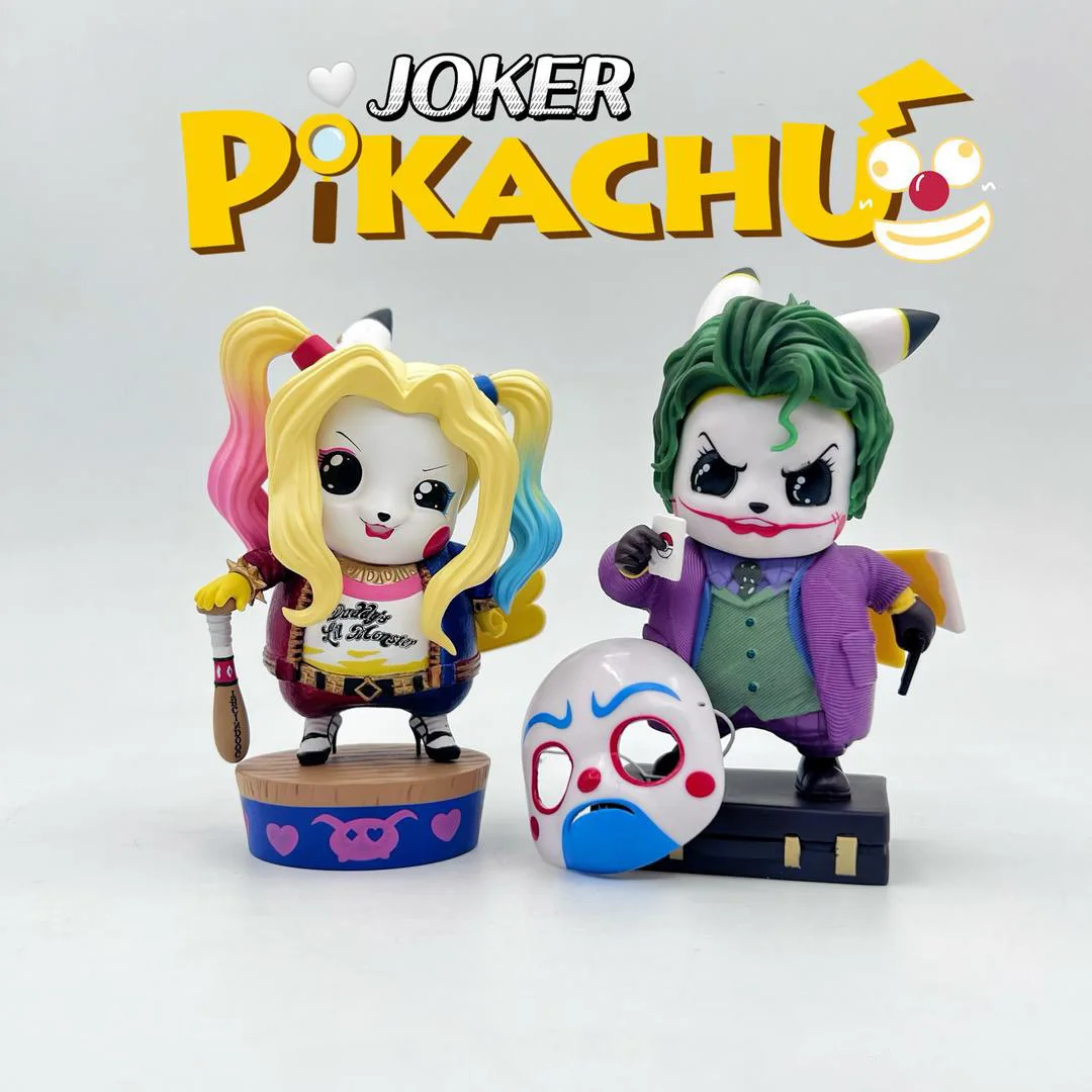 4'' PVC Pokemon Anime Figure Kawaii Pikachu Cosplay The Joker Harley Quinn Figurine Toys for Children Halloween Gift Statue GK
4'' PVC Pokemon Anime Figure Kawaii Pikachu Cosplay The Joker Harley Quinn Figurine Toys for Children Halloween Gift Statue GK