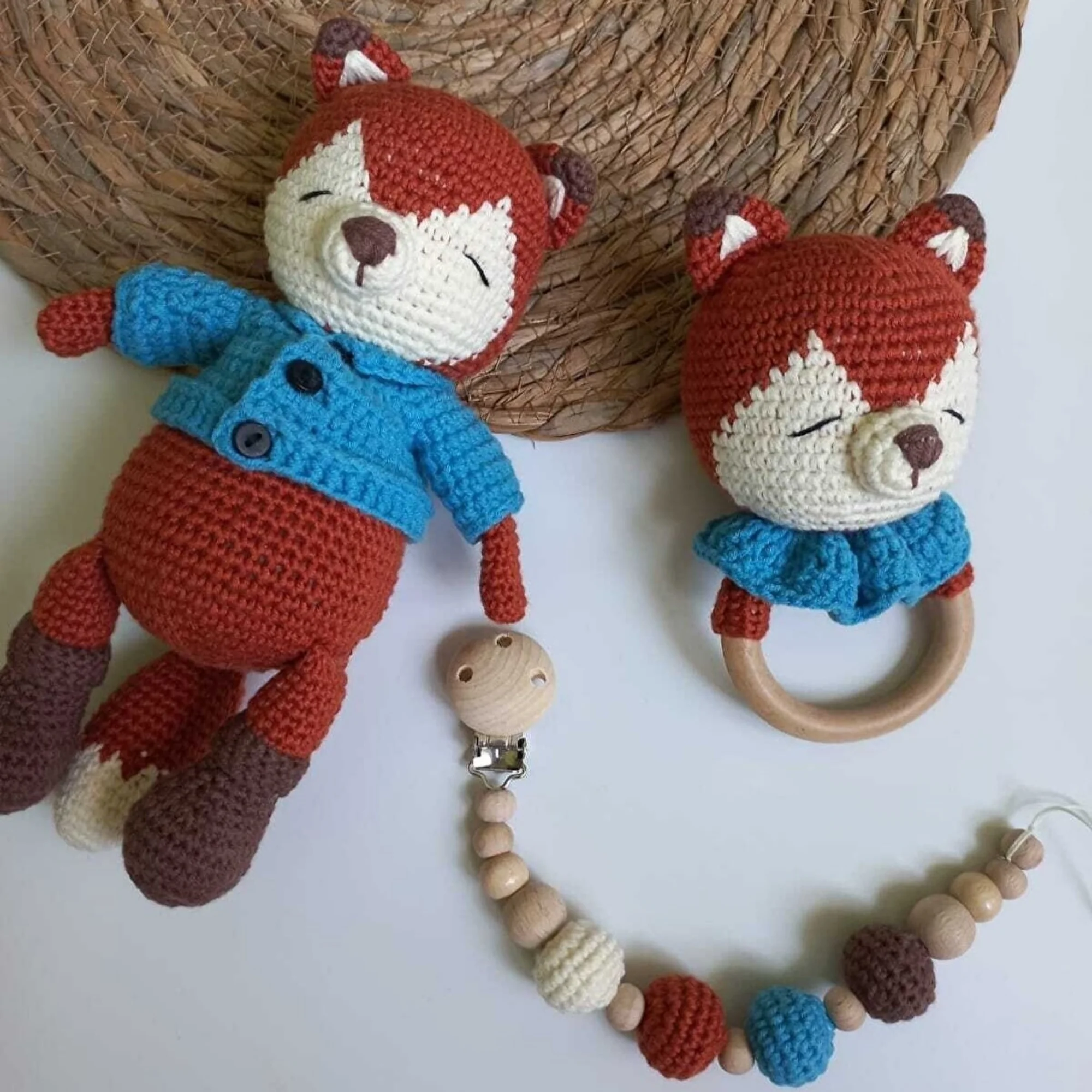 Amigurumi Blue Sweater Fox Gift Organic Knitted Animal Toy Washable Handmade Newborn Sleeping Companion Sweet Baby Playmate
Amigurumi Blue Sweater Fox Gift Organic Knitted Animal Toy Washable Handmade Newborn Sleeping Companion Sweet Baby Playmate