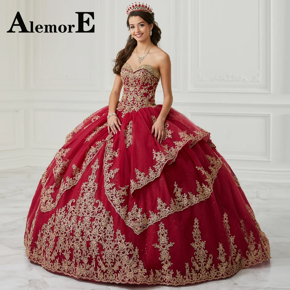 Alemore Modest Shiny Ball Gown Quinceanera Dresses Sweetheart Pleat Appliques Sleeveless Crystal Dropping Shipping Vestidos
Alemore Modest Shiny Ball Gown Quinceanera Dresses Sweetheart Pleat Appliques Sleeveless Crystal Dropping Shipping Vestidos