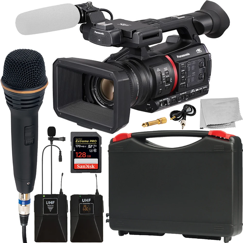 Panasonic AG-CX350 4K Camcorder With Wireless Microphone Kit
Panasonic AG-CX350 4K Camcorder With Wireless Microphone Kit