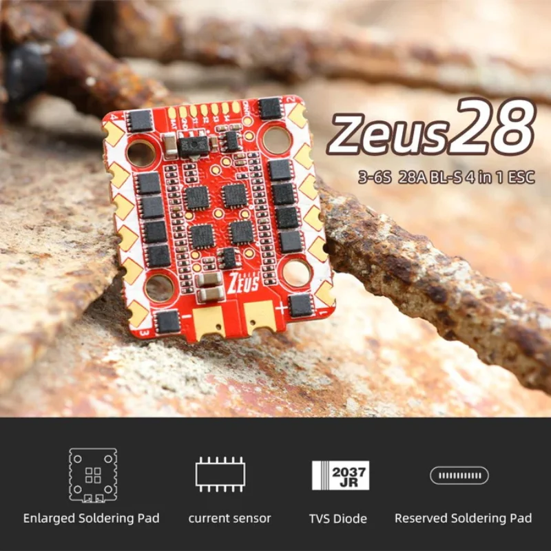HGLRC Zeus F728 STACK FPV Racing Drone 3-6S F722 Flight Controller 28A BL_S 4in1 ESC Support I2C function
HGLRC Zeus F728 STACK FPV Racing Drone 3-6S F722 Flight Controller 28A BL_S 4in1 ESC Support I2C function