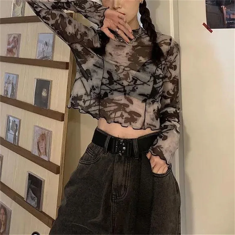 Топы с принтом Tie-dye Y2k, шикарный прозрачный топ в Корейском стиле для девочек, облегающая летняя сетчатая женская футболка с коротким рукаво...
Топы с принтом Tie-dye Y2k, шикарный прозрачный топ в Корейском стиле для девочек, облегающая летняя сетчатая женская футболка с коротким рукаво...