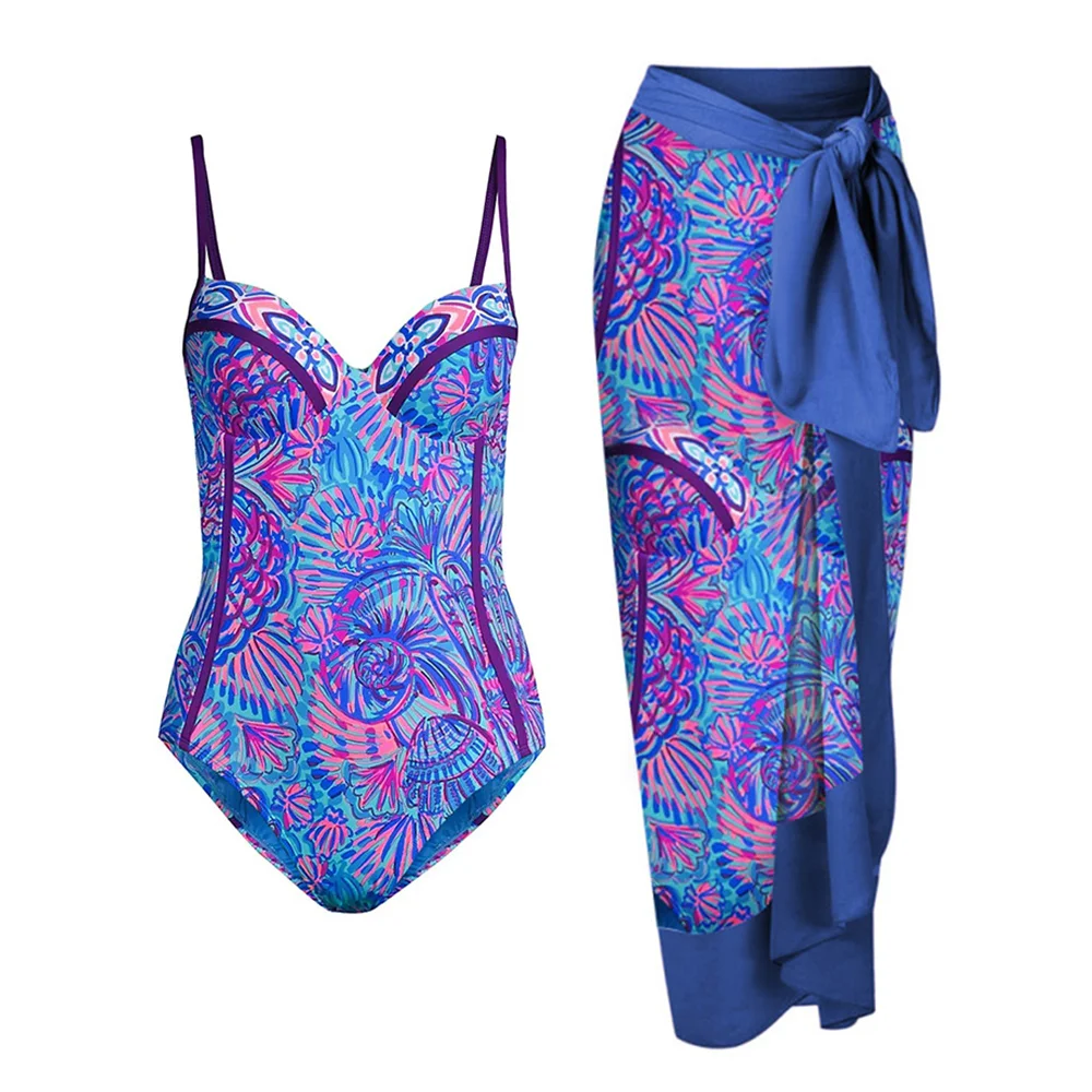 Fashion Print One-Piece Swimsuit and Cover Up Holiday Beach Dress Designer Bathing Suit Summer Surf Wear
Fashion Print One-Piece Swimsuit and Cover Up Holiday Beach Dress Designer Bathing Suit Summer Surf Wear