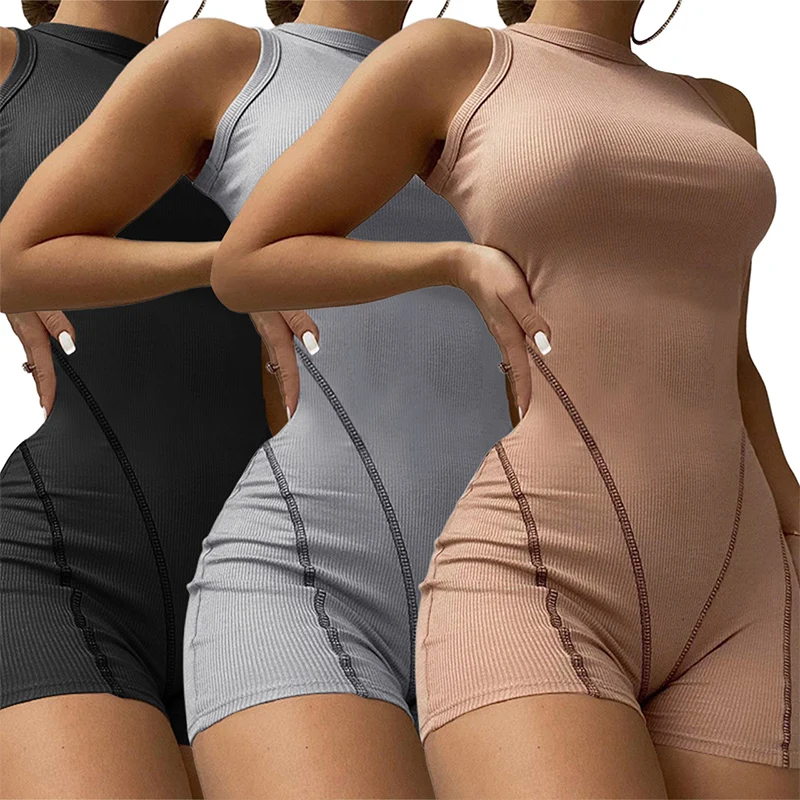 Sexy Tank Sleeveless Short Jumpsuit Summer Knitted Sportwear Women Casual Shorts Palysuits Bodycon Rompers Bodysuits 2022
Sexy Tank Sleeveless Short Jumpsuit Summer Knitted Sportwear Women Casual Shorts Palysuits Bodycon Rompers Bodysuits 2022