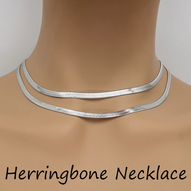 20 x Herringbone Necklace for Women Men Tarnish Free Gold Silver Stainless Steel Snake Chain Wholesale Layered Necklace
20 x Herringbone Necklace for Women Men Tarnish Free Gold Silver Stainless Steel Snake Chain Wholesale Layered Necklace