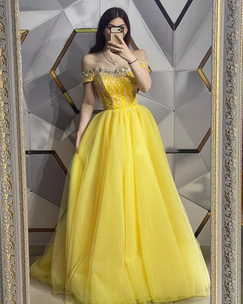 A-Line Tulle Boat Neck HF118 Evening Party Dresses For Women Floor Length Charming Elegant Gowns Vestidos De Noche Robes Soirée
A-Line Tulle Boat Neck HF118 Evening Party Dresses For Women Floor Length Charming Elegant Gowns Vestidos De Noche Robes Soirée