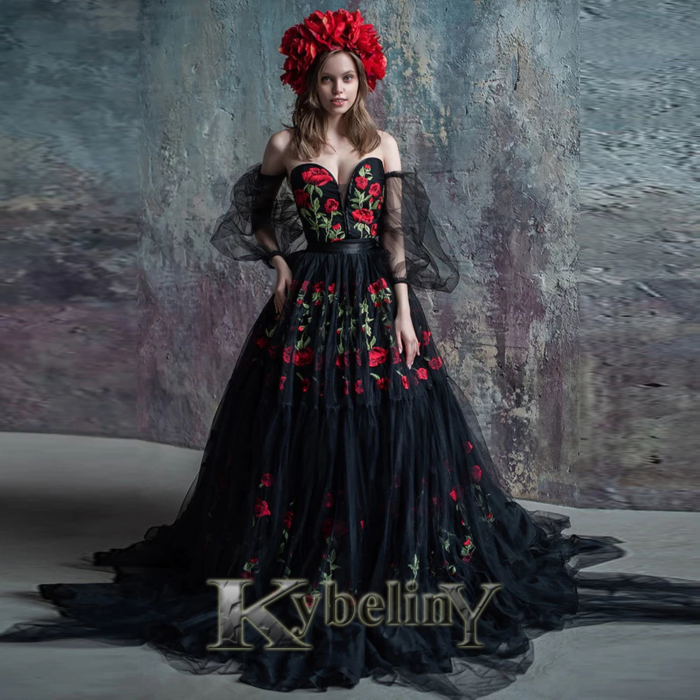 Kybeliny Black Delicate Floral Evening Dresses Detachable Puff Sleeve Sweetheart Appliques For Women Robe De Soiree Customised
Kybeliny Black Delicate Floral Evening Dresses Detachable Puff Sleeve Sweetheart Appliques For Women Robe De Soiree Customised