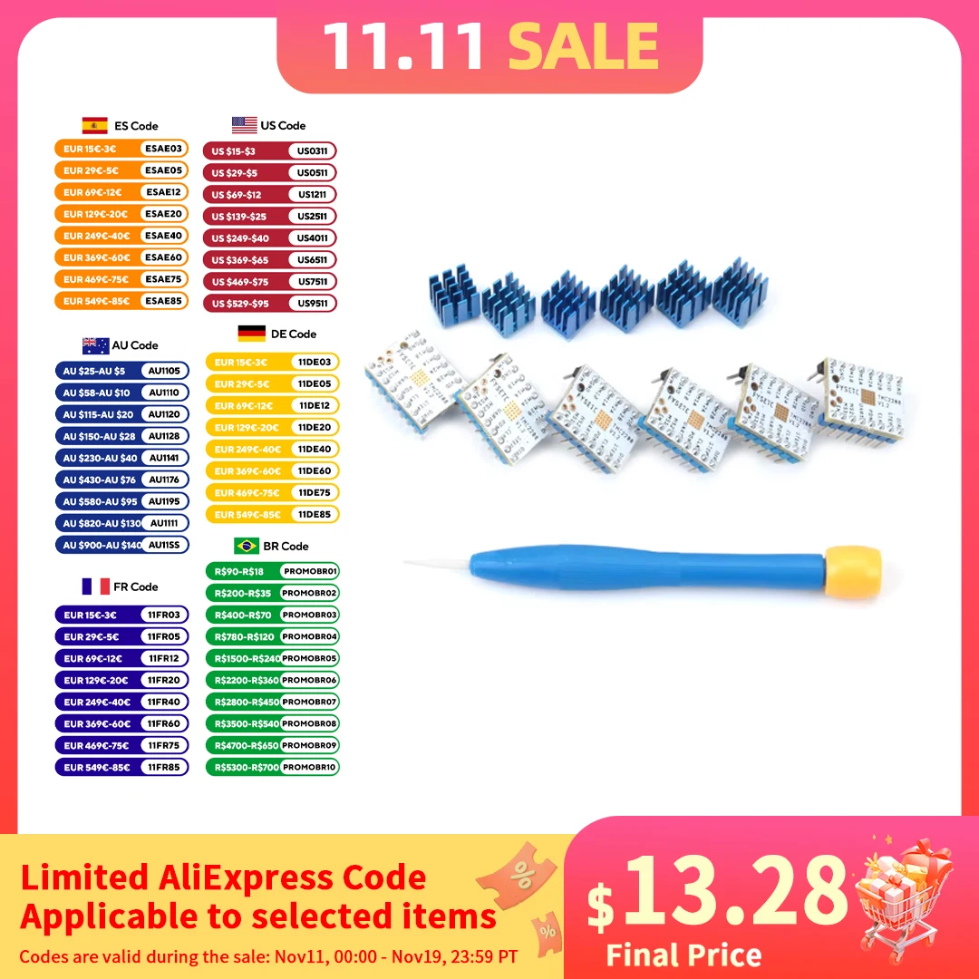 5 шт., шаговые палочки для драйвера шагового двигателя FYSETC TMC2209 V4.0
5 шт., шаговые палочки для драйвера шагового двигателя FYSETC TMC2209 V4.0