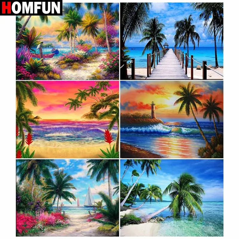 HOMFUN 5d Diamond Painting Full Square/Round "Seaside boat tree scenery" Picture Of Rhinestone DIY Diamond Embroidery Home Decor
HOMFUN 5d Diamond Painting Full Square/Round "Seaside boat tree scenery" Picture Of Rhinestone DIY Diamond Embroidery Home Decor