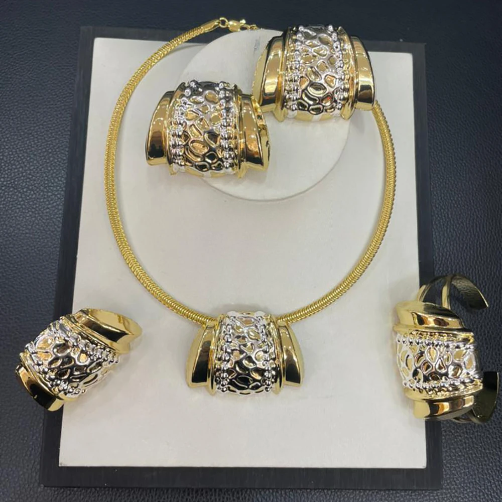 Wedding Jewelry Set Fashion 5 Piece Bracelet Ring Necklace Earrings Nigerian Jewelry Set Free Shipping Wholesale
Wedding Jewelry Set Fashion 5 Piece Bracelet Ring Necklace Earrings Nigerian Jewelry Set Free Shipping Wholesale