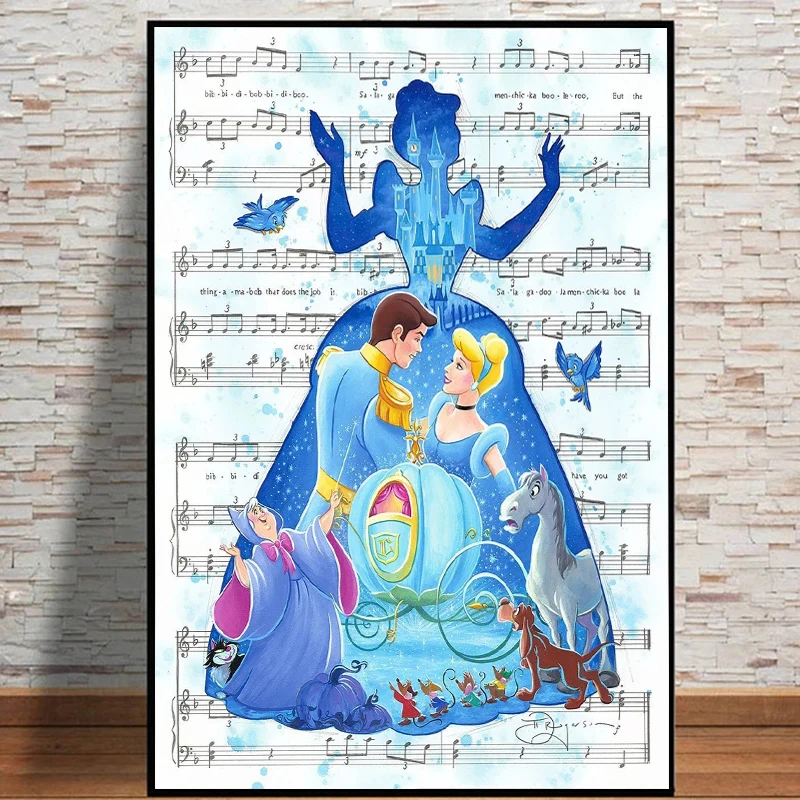 Disney Cinderella Princess Canvas Painting Wall Art Bibbidi Bobbidi Boo Music Sheet Posters And Prints For Kids Room Home Decor
Disney Cinderella Princess Canvas Painting Wall Art Bibbidi Bobbidi Boo Music Sheet Posters And Prints For Kids Room Home Decor