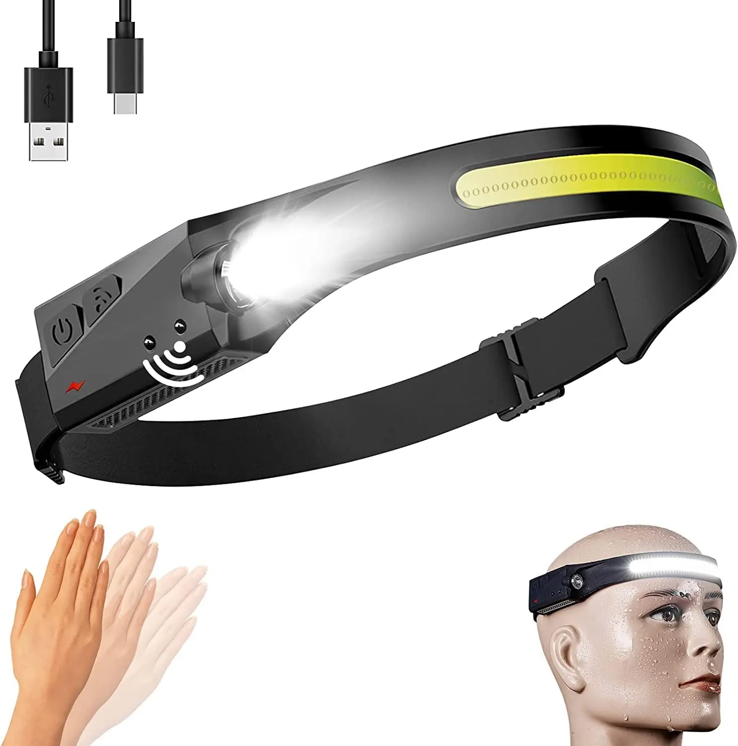 Rechargeable Head Lamps with Motion Sensor for Adults, LED Flashlight, Wide Beam, Bright Headlamp, 2 Pack
Rechargeable Head Lamps with Motion Sensor for Adults, LED Flashlight, Wide Beam, Bright Headlamp, 2 Pack