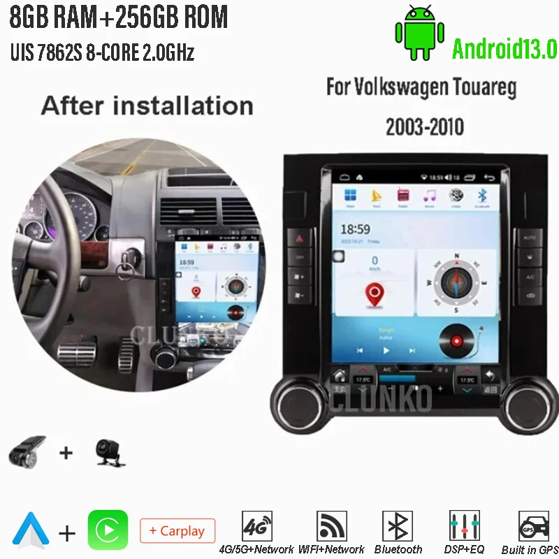 Clunko For Volkswagen Touareg 2003 - 2010 Android Car Radio Stereo Tesla Screen Multimedia Player Carplay Auto 8G+256G Bluetooth
Clunko For Volkswagen Touareg 2003 - 2010 Android Car Radio Stereo Tesla Screen Multimedia Player Carplay Auto 8G+256G Bluetooth