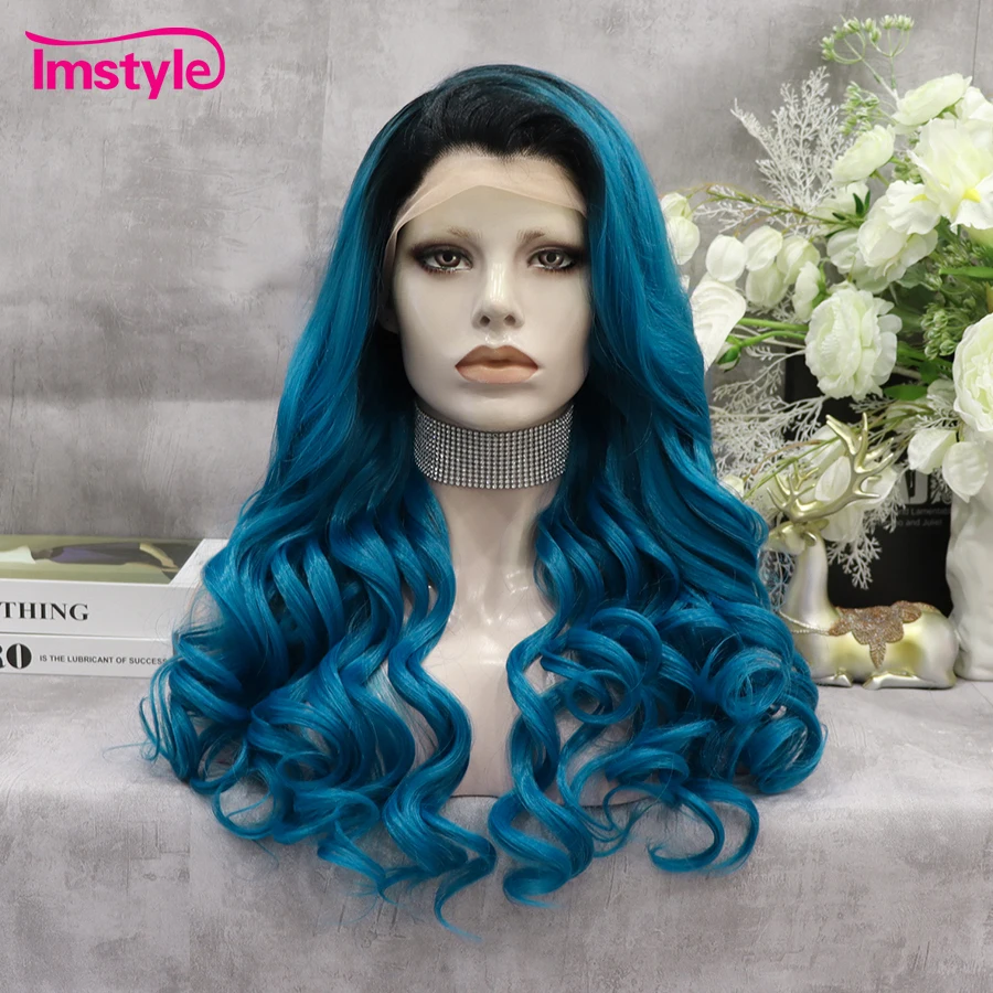 Imstyle Deep Blue Wig Wavy Synthetic Lace Front Wig Dark Root Cosplay Wigs For Women Heat Resistant Fiber Glueless Lace Wigs
Imstyle Deep Blue Wig Wavy Synthetic Lace Front Wig Dark Root Cosplay Wigs For Women Heat Resistant Fiber Glueless Lace Wigs