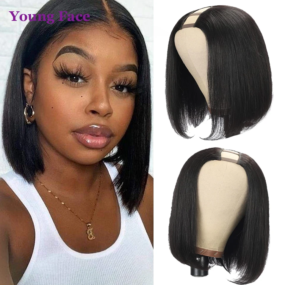 U Part Bob Straight Wigs Brazilian Human Hair Wigs For Black Women Glueless Pre Plucked Natural Hairline 100% Natural Black Hair
U Part Bob Straight Wigs Brazilian Human Hair Wigs For Black Women Glueless Pre Plucked Natural Hairline 100% Natural Black Hair