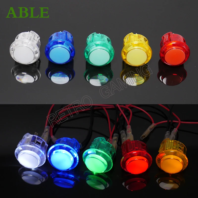 10PCS Arcade Push Button Snap 24mm Transparent Switch Buttons LED Lighting 5V 12V For DIY Raspberry Pi MAME PC Pandora Game
10PCS Arcade Push Button Snap 24mm Transparent Switch Buttons LED Lighting 5V 12V For DIY Raspberry Pi MAME PC Pandora Game