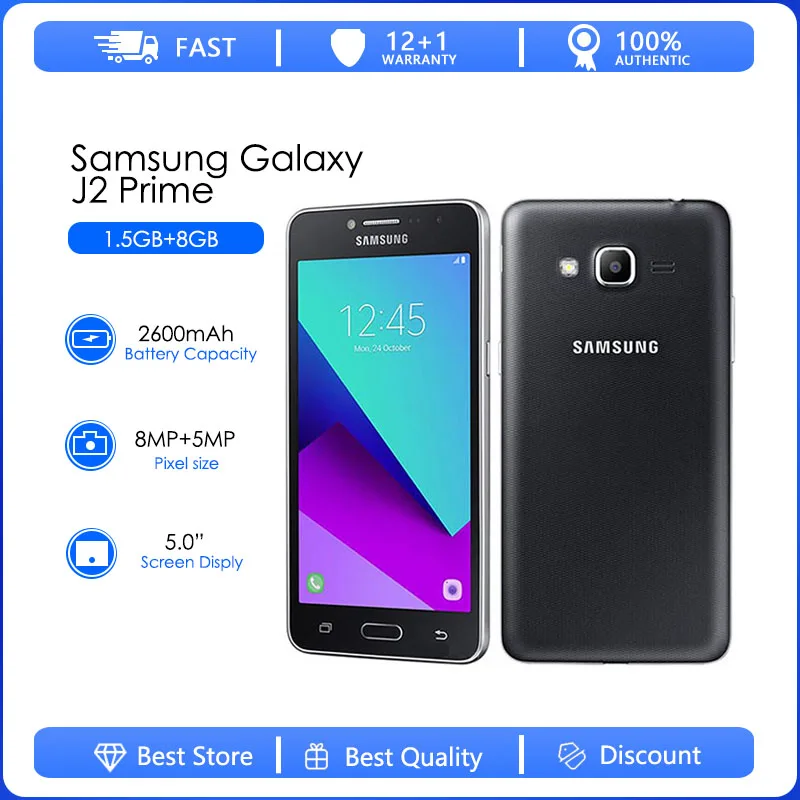 Восстановленный Samsung Galaxy J2 Prime, оригинальный телефон G532F с двумя Sim-картами, 8 Гб ПЗУ, 1,5 Гб ОЗУ, 8 Мп, Wi-Fi, четырехъядерным процессором, сенсорным экраном 5,0 дюйма
Восстановленный Samsung Galaxy J2 Prime, оригинальный телефон G532F с двумя Sim-картами, 8 Гб ПЗУ, 1,5 Гб ОЗУ, 8 Мп, Wi-Fi, четырехъядерным процессором, сенсорным экраном 5,0 дюйма