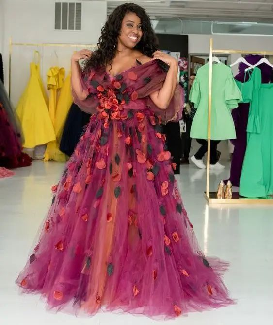Fhchia 3D Flower Tulle Prom Dresses Mix Color A-line Long Formal Party Dresses Lace Up Mesh Robe Aso Ebi Tulle Robe
Fhchia 3D Flower Tulle Prom Dresses Mix Color A-line Long Formal Party Dresses Lace Up Mesh Robe Aso Ebi Tulle Robe