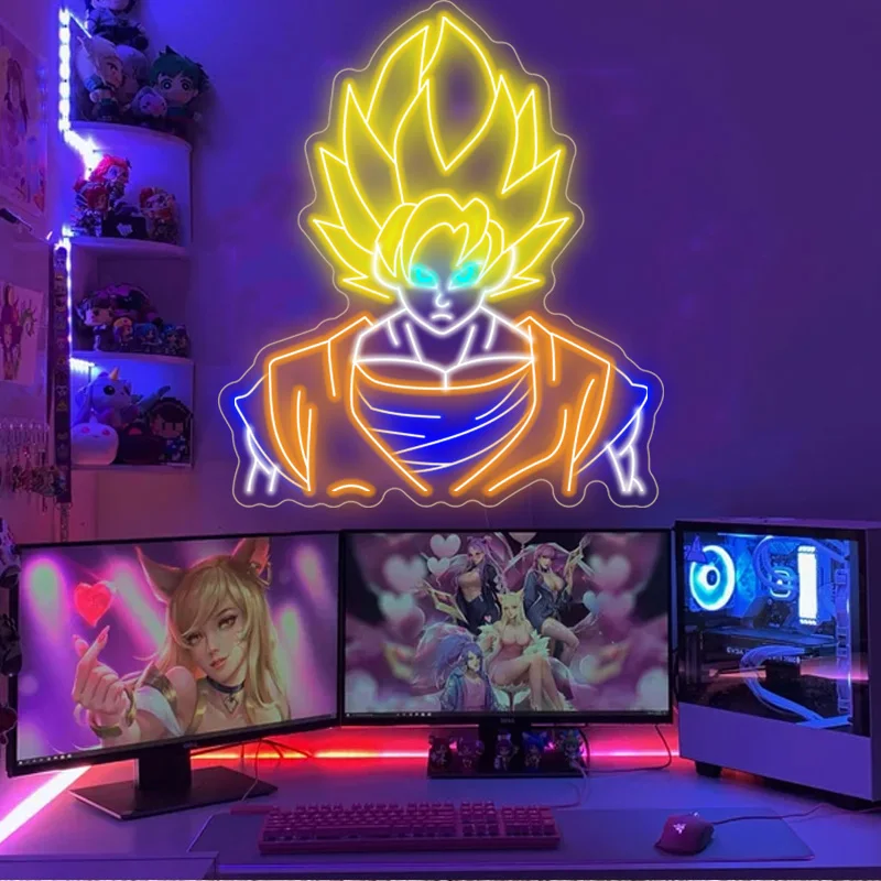 Неоновая вывеска Goku Vegeta японская игра-аниме для декора комнаты светильник настенная вывеска, украшение для спальни, подвесной ночник, домаш...
Неоновая вывеска Goku Vegeta японская игра-аниме для декора комнаты светильник настенная вывеска, украшение для спальни, подвесной ночник, домаш...