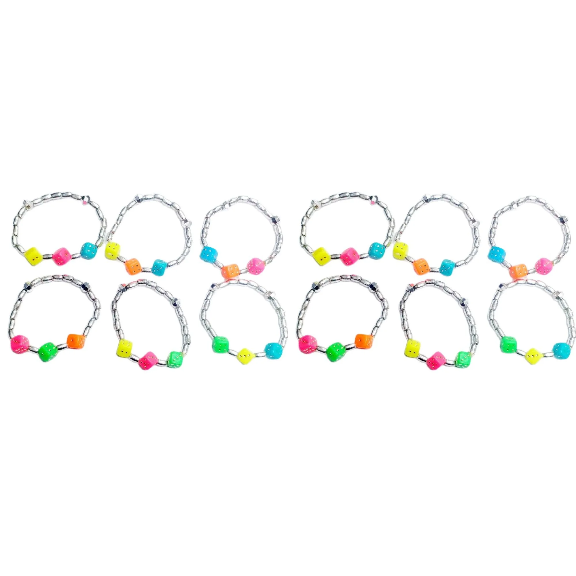 12 Pcs Girls Kids Dice Shape Silver Bracelet Toys Princess Gift Pinata Loot Fillers Favors Novelty Birthday Party Favour Prize
12 Pcs Girls Kids Dice Shape Silver Bracelet Toys Princess Gift Pinata Loot Fillers Favors Novelty Birthday Party Favour Prize