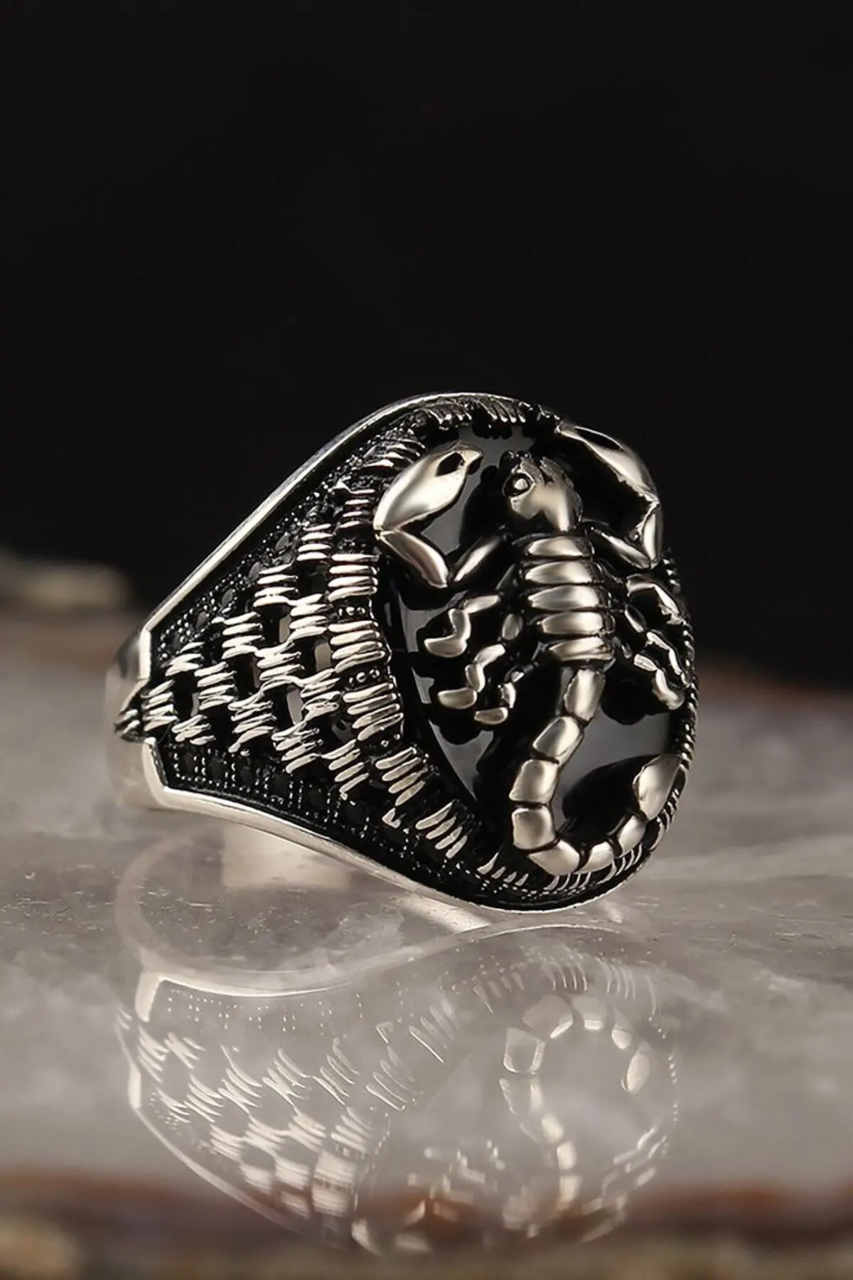 Unique ring for men Onyx Stone Scorpion Model 925 Sterling Silver Men's Ring Men's ring fashion good-looking 2022 new ring
Unique ring for men Onyx Stone Scorpion Model 925 Sterling Silver Men's Ring Men's ring fashion good-looking 2022 new ring