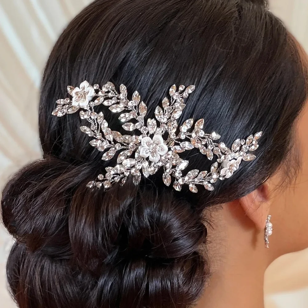 New Rhinestone Flower Hair Comb Wedding Jewelry for Women Prom Party Crystal Bridal Hair Accessories Free Shipping Headpiece
New Rhinestone Flower Hair Comb Wedding Jewelry for Women Prom Party Crystal Bridal Hair Accessories Free Shipping Headpiece
