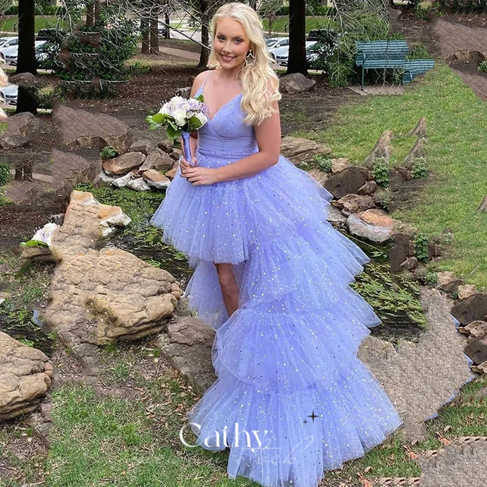 Cathy Glitter High-low Prom Evening Dresses Tulle Strapless Prom Dresses Princess Layer Purple Vestidos De Fiesta
Cathy Glitter High-low Prom Evening Dresses Tulle Strapless Prom Dresses Princess Layer Purple Vestidos De Fiesta