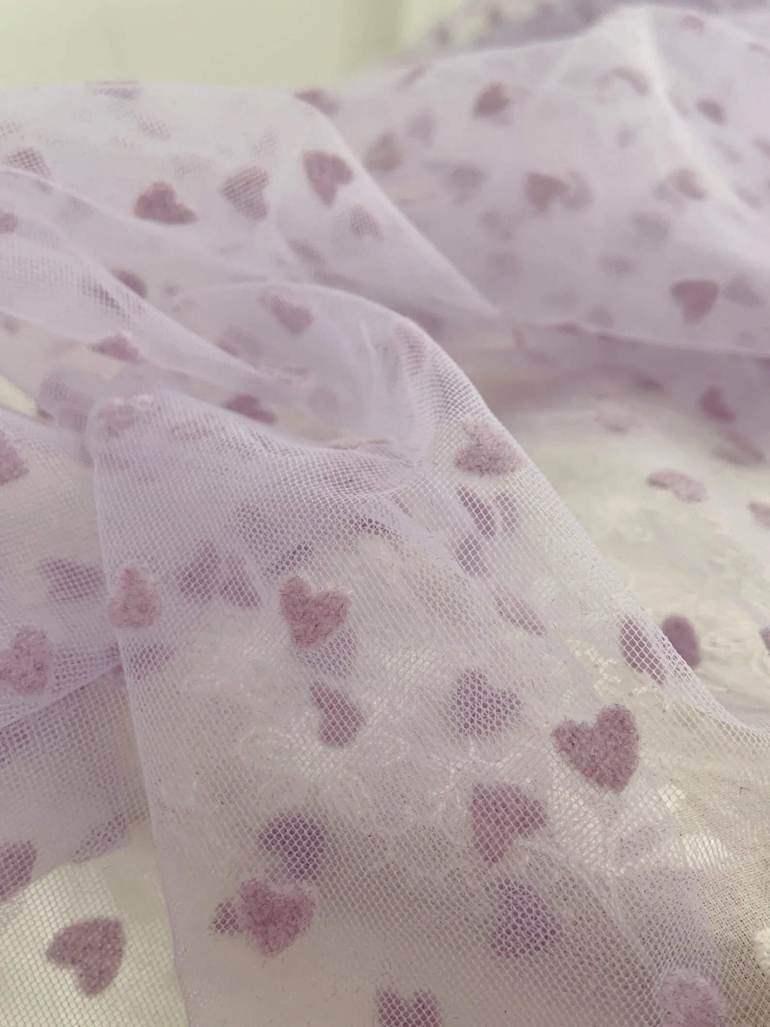 Heart Flocking Lavender Tulle Lace Fabric Exquisite Bridal Wedding Headband Fabric 59" width by the yard
Heart Flocking Lavender Tulle Lace Fabric Exquisite Bridal Wedding Headband Fabric 59" width by the yard