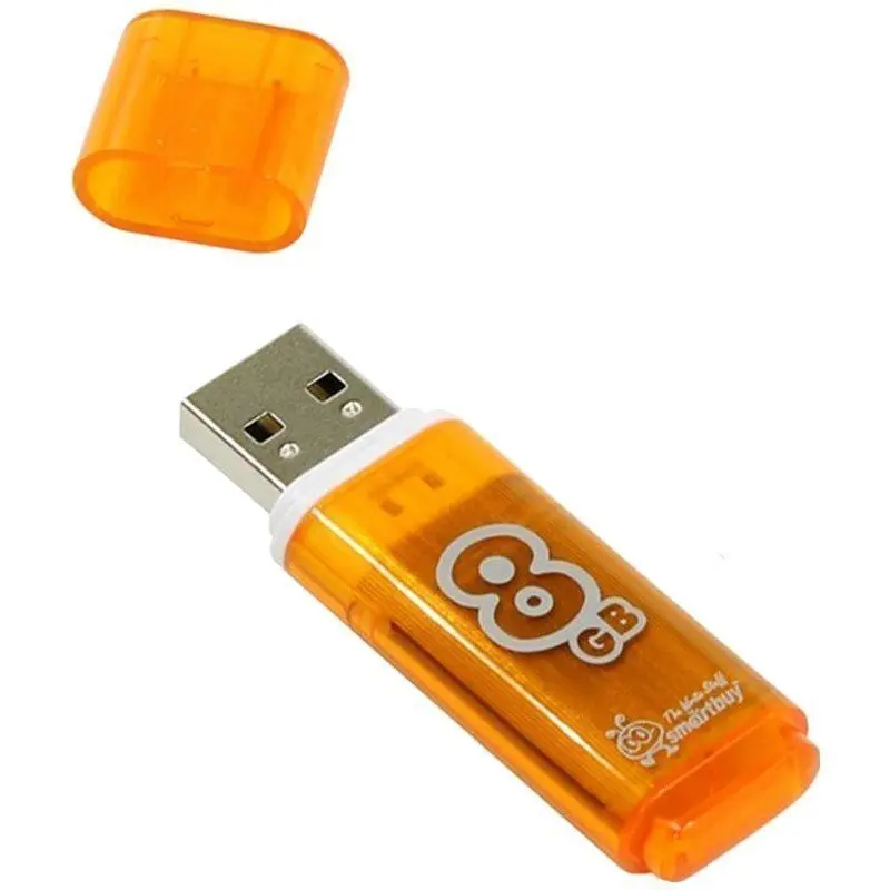 Память Smart Buy "Glossy" 8GB USB 2.0 Flash Drive оранжевый - купить по выгодной цене |