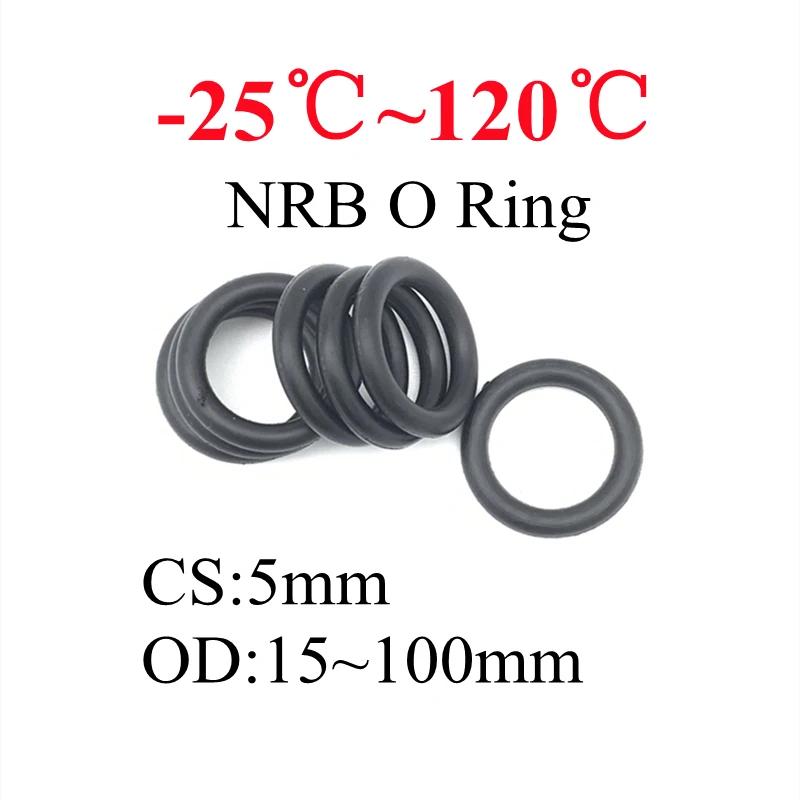 20pcs Black O Ring Gasket CS 5mm OD 15mm ~ 100mm NBR Automobile Nitrile Rubber Round O Type Corrosion Oil Resistant Seal Washer
20pcs Black O Ring Gasket CS 5mm OD 15mm ~ 100mm NBR Automobile Nitrile Rubber Round O Type Corrosion Oil Resistant Seal Washer