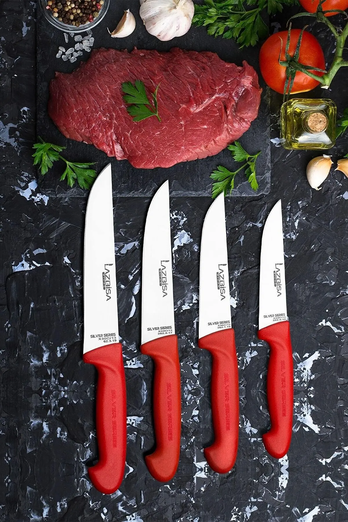 

Набор кухонных ножей 4 шт. Профессиональный шеф-повар из нержавеющей стали, мясорубка для мясника, хлеба, овощной нож-серебряная серия 2022